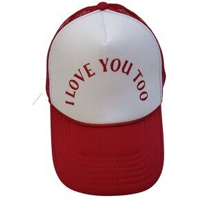 Otto Collection I Love You Too Trucker Hat Cap One Size Adjustable Snap-back Red